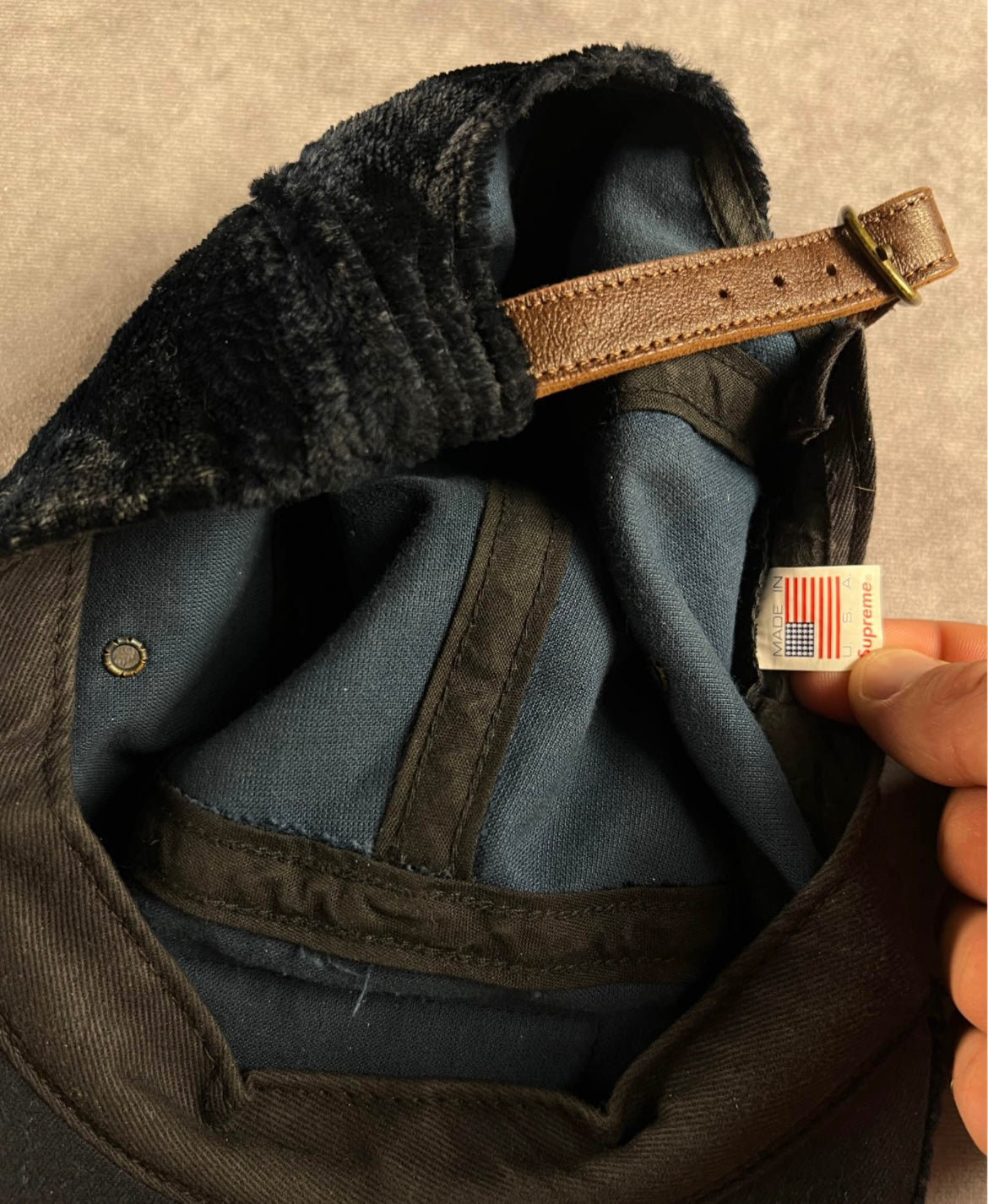 SUPREME Croc Embossed Velvet Hat